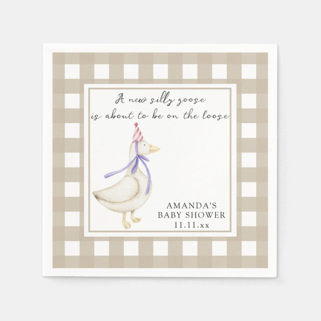 Silly Goose Baby Shower  Napkins (Front)