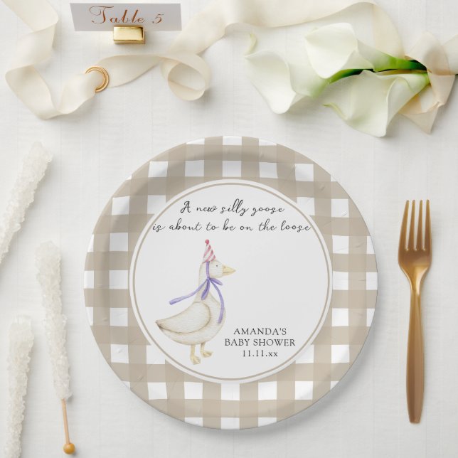 Silly Goose Baby Shower  Paper Plates (Wedding)