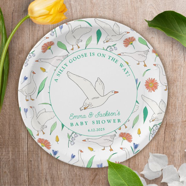 Silly Goose Baby Shower Party Paper Plates (Creator Uploaded)