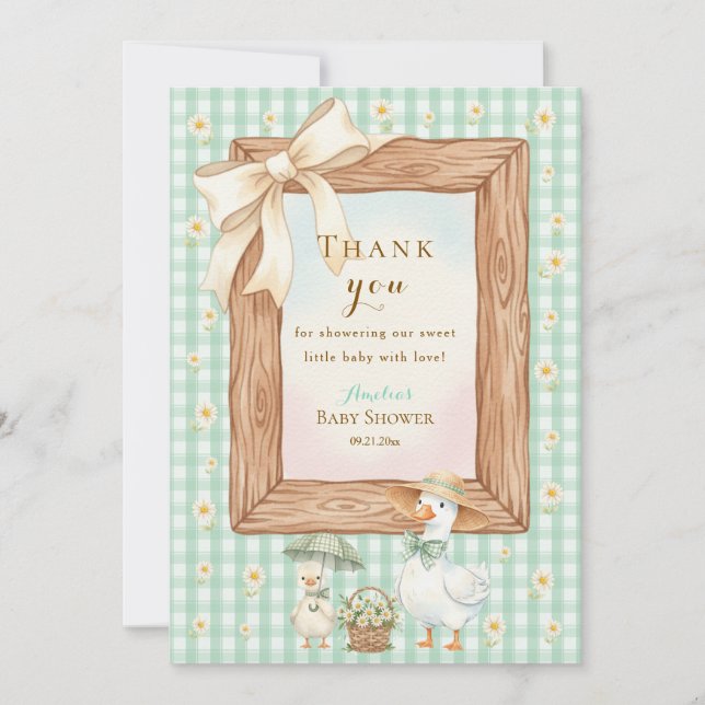 Silly Goose Baby Shower Thank You Card (Front)