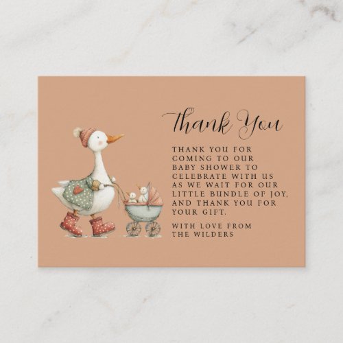 Silly Goose Baby Shower Thank You Enclosure Card