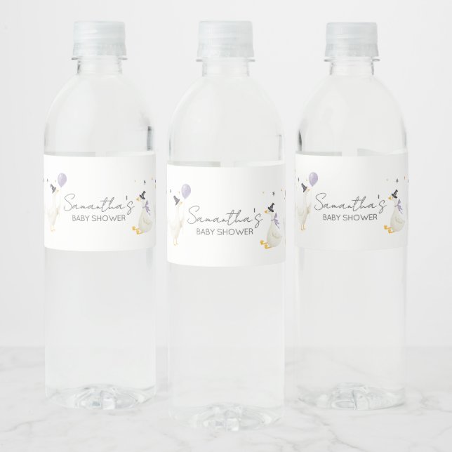 Silly Goose Baby Shower Water Bottle Label (Bottles)
