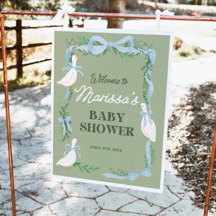 Silly Goose Baby Shower Welcome Sign Bunnies Geese