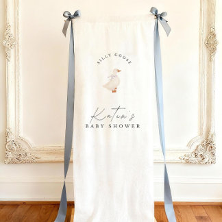 Silly Goose Baby Shower Welcome Sign | Linen Banne