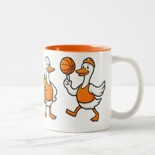 Silly Goose Basketball  Funny Goose Hoops Vintage  Two-Tone Coffee Mug