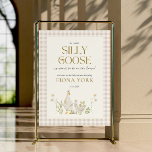 Silly Goose Beige Baby Shower Welcome Sign