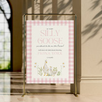 Silly Goose Beige Baby Shower Welcome Sign