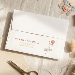 Silly Goose Birthday Envelope Pink Return Address 
