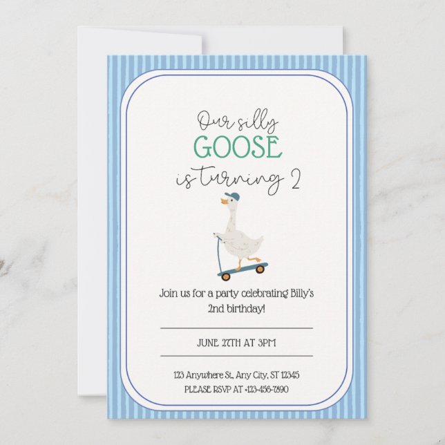 Silly Goose Birthday invitation  (Front)
