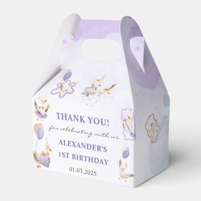 Silly Goose Birthday Party  Favor Boxes (Front Side)