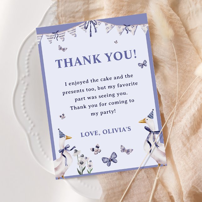 Silly Goose Birthday Party Thank You Card  (Creator Uploaded)