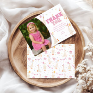 Silly Goose Birthday Thank You Card Girl Pink