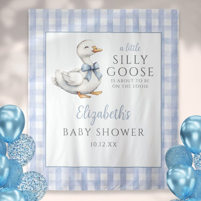 Silly Goose Blue Baby Shower Photo Backdrop (Silly Goose Blue Baby Shower Photo Backdrop)