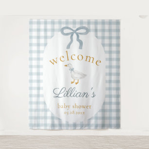 Silly Goose Blue Baby Shower Welcome Backdrop 