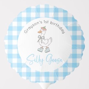 Silly Goose Blue Birthday Balloon
