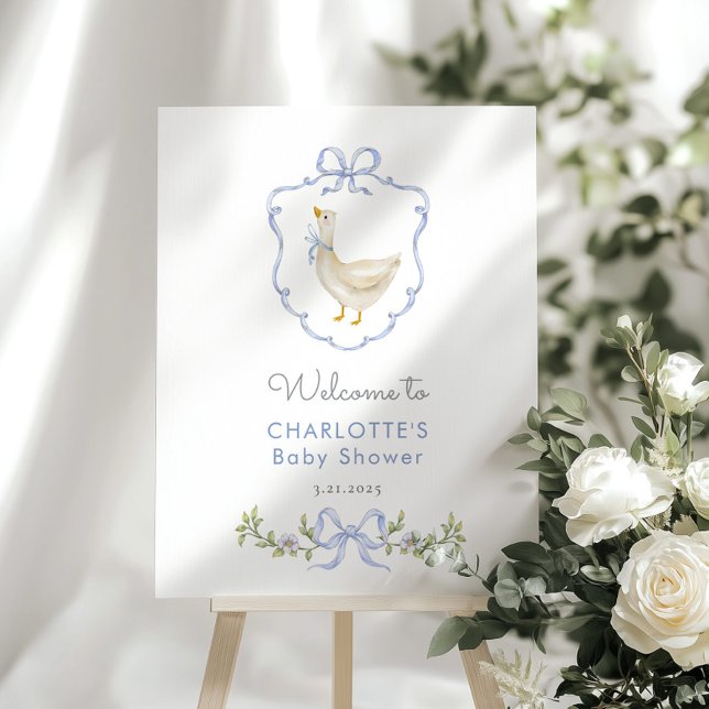Silly Goose Blue Bow Baby boy Shower Welcome Foam Board (Creator Uploaded)