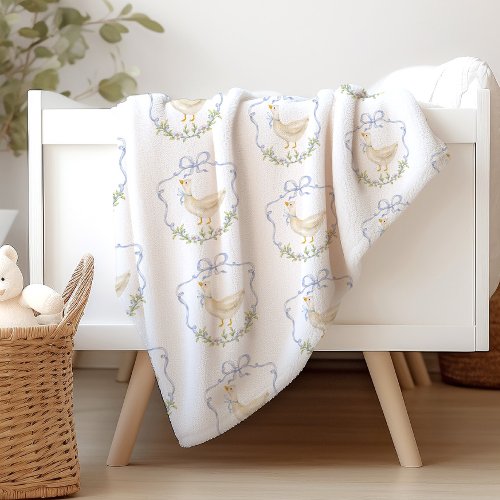 Silly Goose Blue Bow crest Vintage baby shower