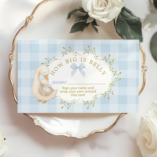 Silly Goose Blue Bow Gingham How big is belly Enclosure Card (Creator Uploaded)