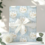 Silly Goose Blue Bow Whimsical Preppy Gingham Wrapping Paper
