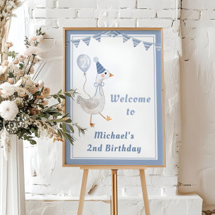 Silly Goose Blue Boy 2nd Birthday Welcome Foam Board