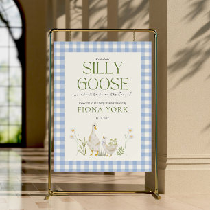 Silly Goose Blue Boy Baby Shower Welcome Sign