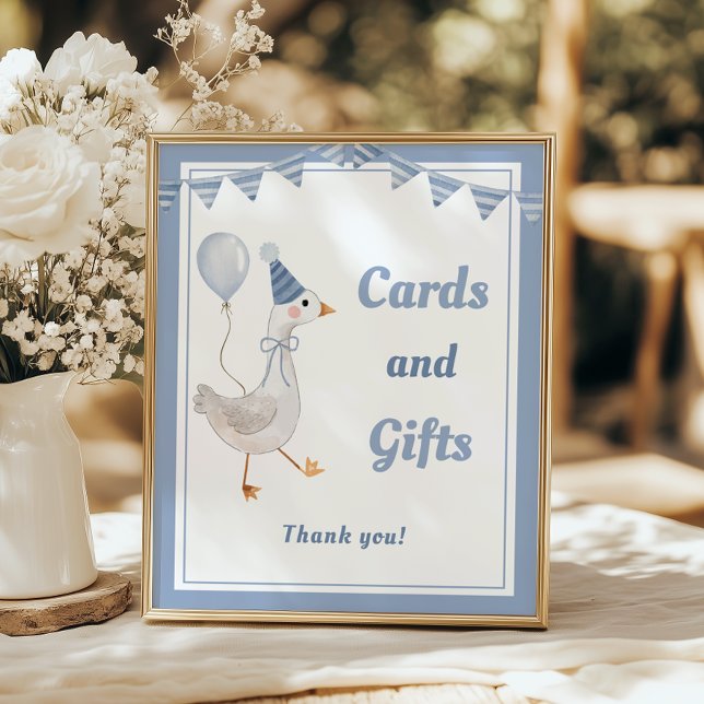 Silly Goose Blue Boy Birthday Cards and Gifts Poster (Creator Uploaded)