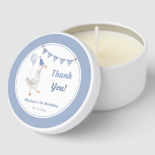 Silly Goose Blue Boy Birthday Party Mini Candle Favors