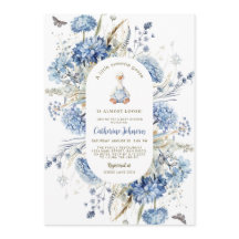 Silly Goose Blue Floral Qr Code Baby Shower