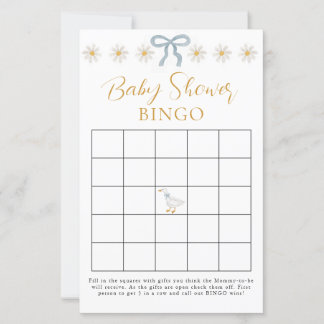 Silly Goose Blue Gingham Baby Shower Bingo Game 