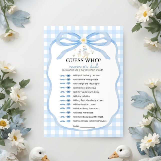 Silly Goose Blue Plaid | Guess Who Game Invitation (Creator Uploaded)