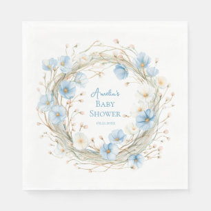Silly Goose Blue Ribbon & Berry Baby Shower Napkin