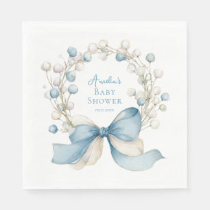 Silly Goose Blue Ribbon & Berry Baby Shower Napkin