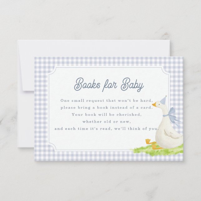 Silly Goose Books for Baby Blue Gingham card (Front)