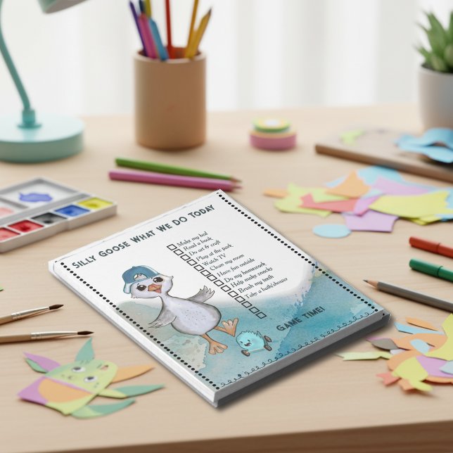 Silly Goose Boy Custom Daily Routine Checklist Notepad (Silly Goose Boy Custom Daily Routine Checklist Notepad)