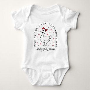 Silly goose Christmas wishes preppy coquette bow Baby Bodysuit
