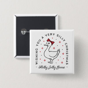 Silly goose Christmas wishes preppy coquette Button