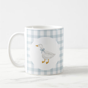 Silly Goose Cottagecore Blue Gingham Baby Shower Coffee Mug