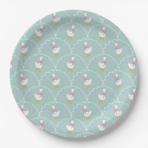 Silly Goose Cute Duck Pattern Blue Kids Party Paper Plates