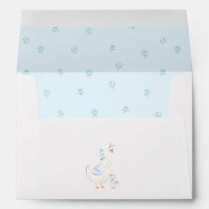 Silly Goose Cute Elegant Blue Floral Baby Shower Envelope