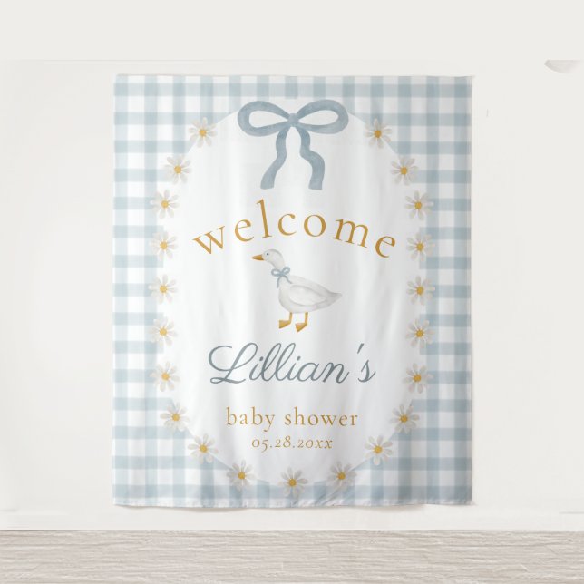 Silly Goose Daisy Baby Shower Welcome Backdrop  (Front)