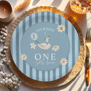 Silly Goose Daisy Boy 1st Birthday Party  Paper Plates