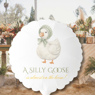 Silly Goose Daisy Sage Green Neutral Baby Shower Balloon