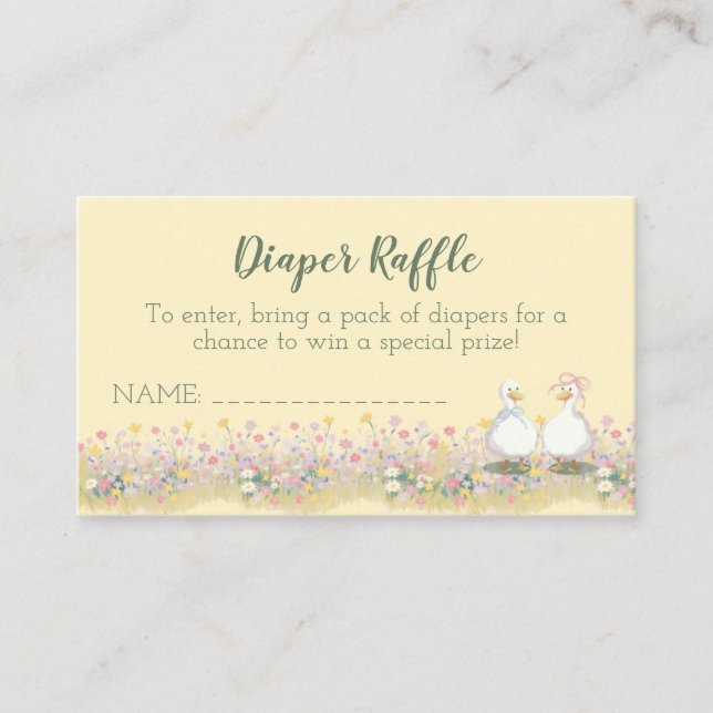Silly Goose Diaper Raffle Enclosure Card (Front)