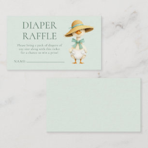 Silly Goose Diaper Raffle Sage Baby Shower  Enclosure Card