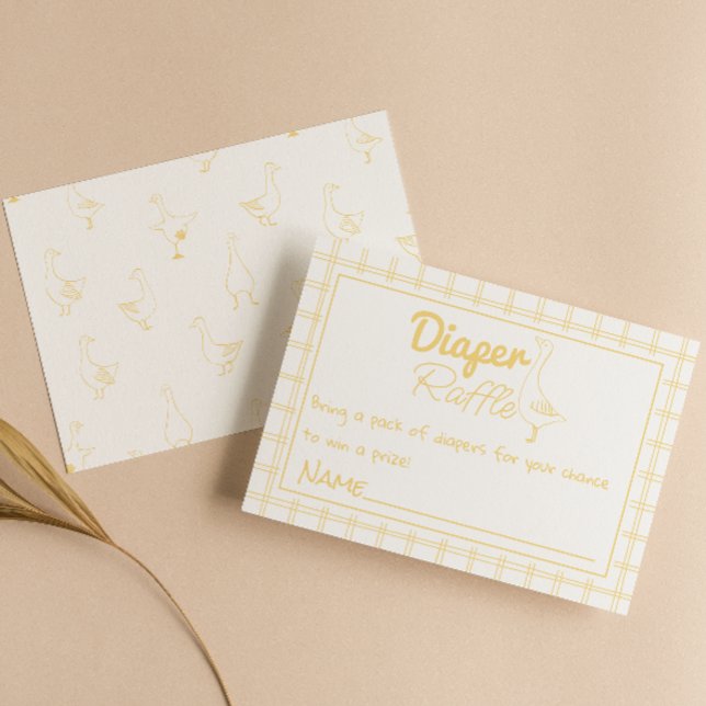 Silly Goose Drawn Gender Neutral Diaper Raffle Enclosure Card (Creator Uploaded)