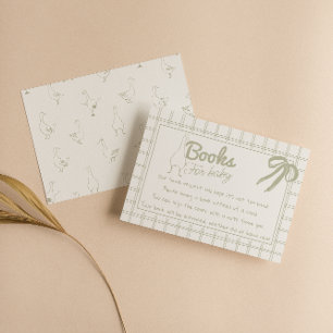 Silly Goose Drawn neutral Gingham Book Request Enclosure Card