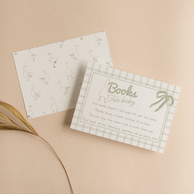Silly Goose Drawn neutral Gingham  Book Request Enclosure Card (Creator Uploaded)