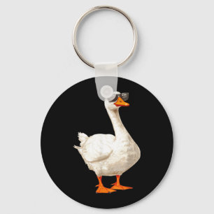 Silly Goose Duck wearing Sunglasses Funny Graphic Keychain