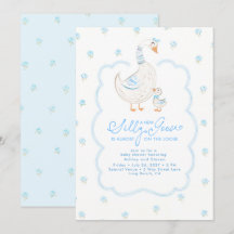 Silly Goose Elegant Pastel Blue Boy Baby Shower