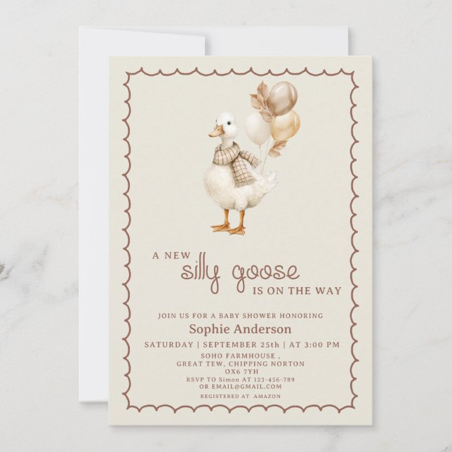 Silly Goose Fall Gender Neutral Baby Shower  Invitation (Front)